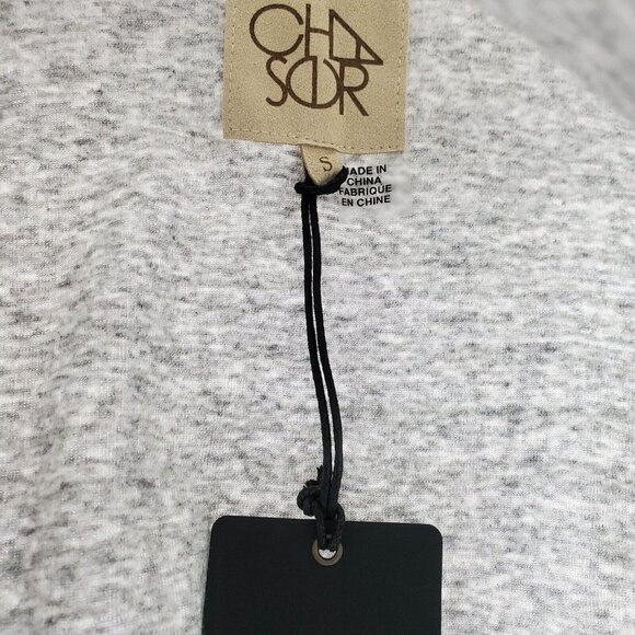 NEW Chaser Womens U Neck Long Sleeve Cropped Tee Shirt S Gray U Back Top - Picture 5 of 10